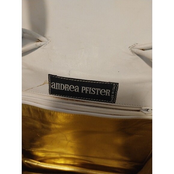 Women's purse andrea pfister Vintage Crossbody bag white Flower - Picture 5 of 6